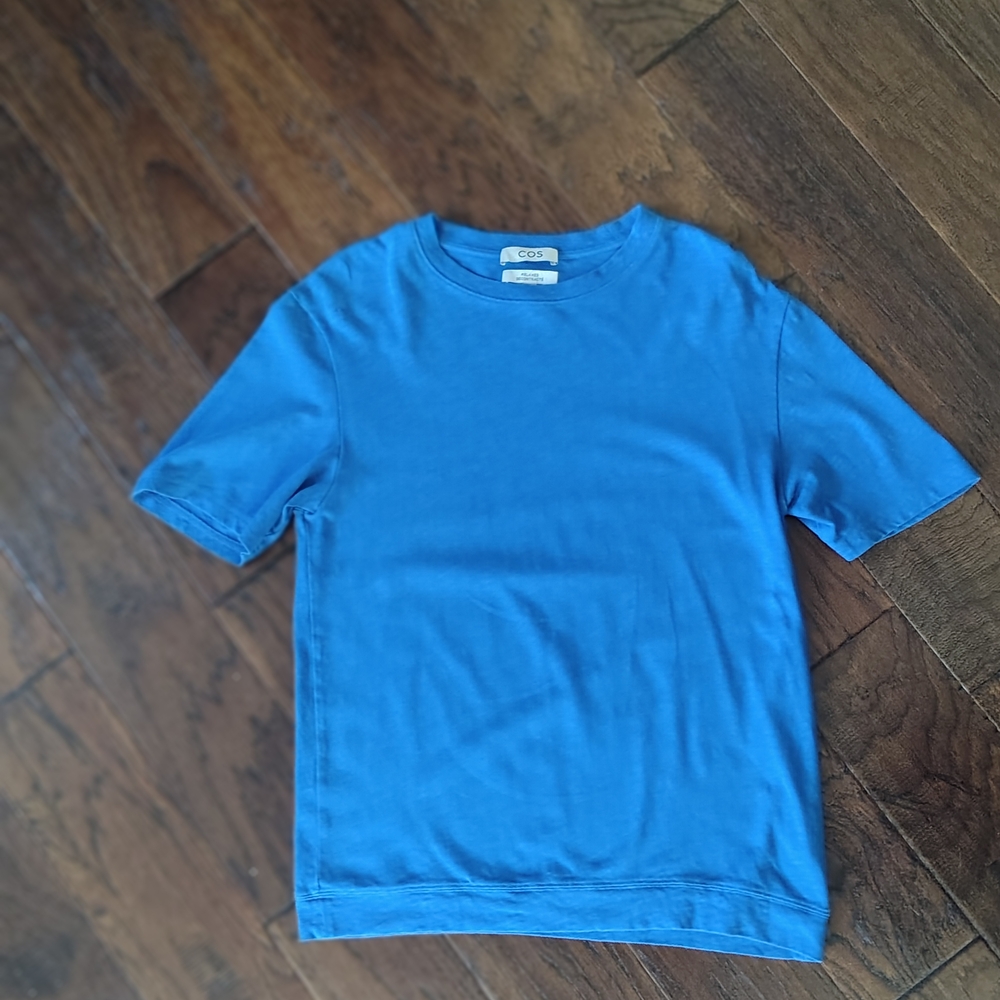 COS Men's Blue Short Sleeve Tee